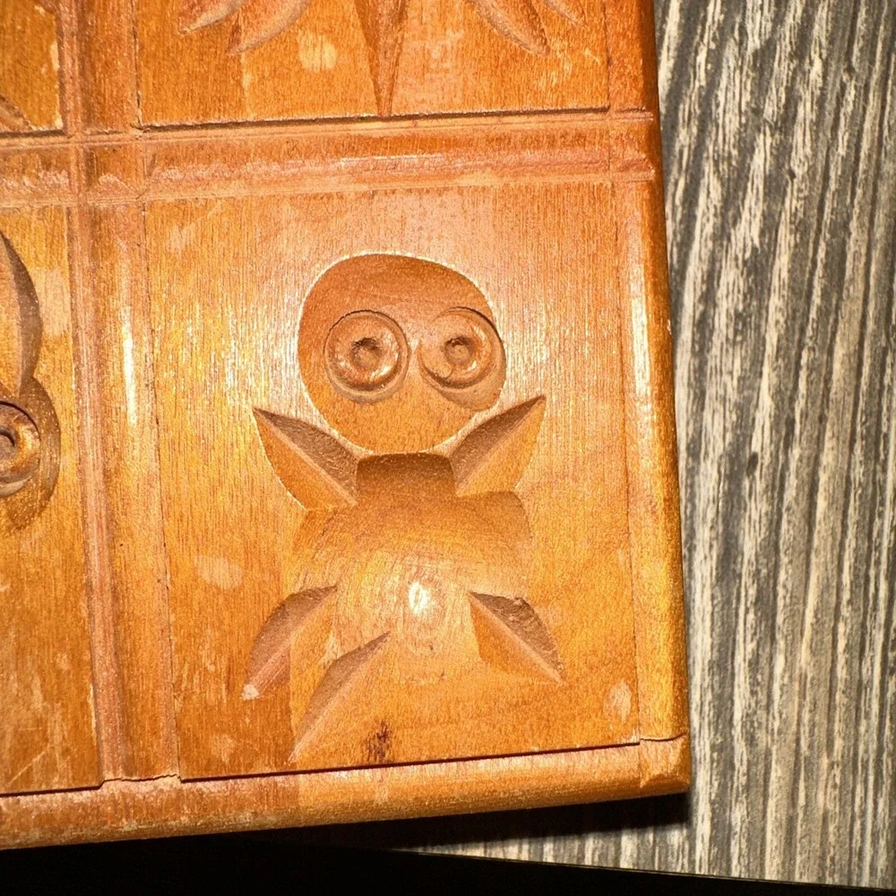 Vintage Hand Carved Wooden Butter Mold Wall Decor 6